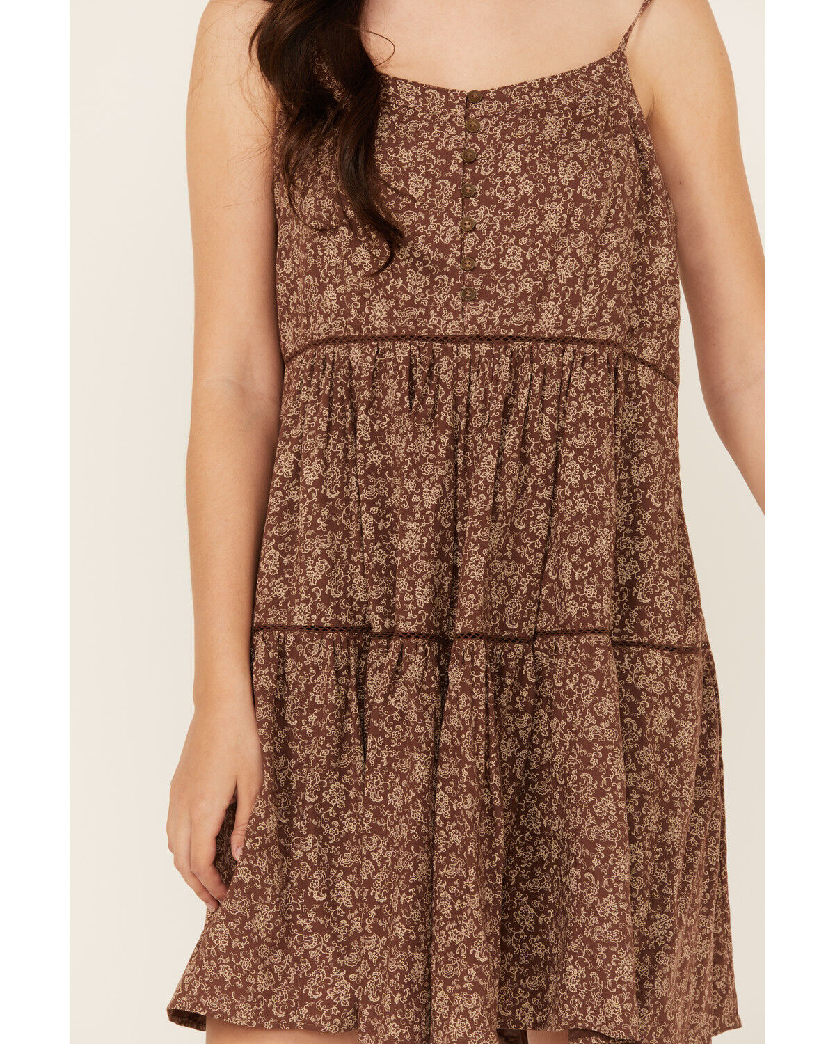Image #3 - Cleo + Wolf Women's Beau Printed Mini Dress, Chocolate, hi-res