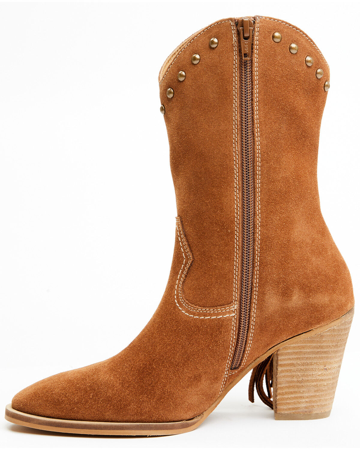 Image #3 - Idyllwind Women's Sidewinder Studded Fringe Suede Fashion Boots - Round Toe, Brown, hi-res