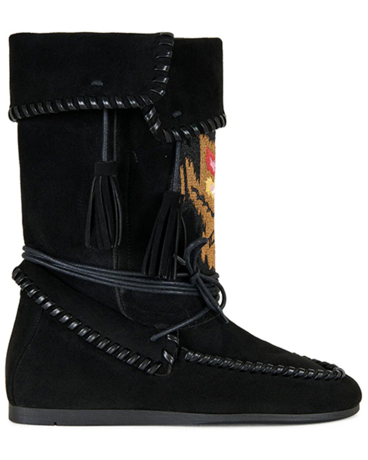 Image #2 - Azalea Wang Women's Weret Moccasin Boots - Moc Toe, Black, hi-res