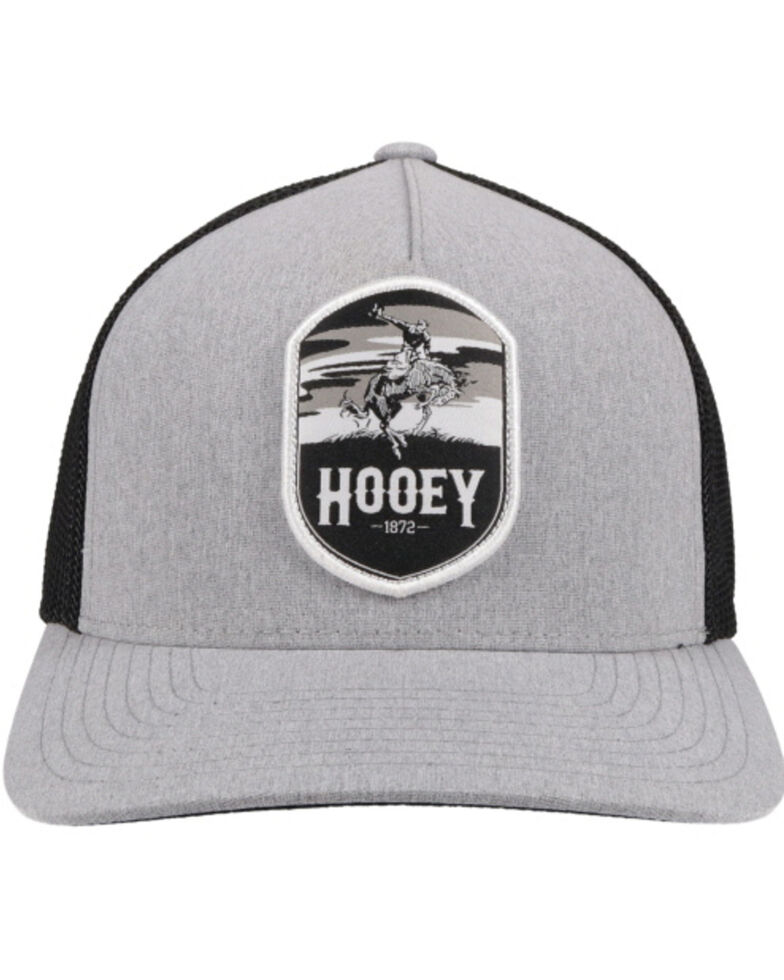 HOOey Boys' Grey Cheyenne Patch Flex Fit Mesh Ball Cap , Grey, hi-res