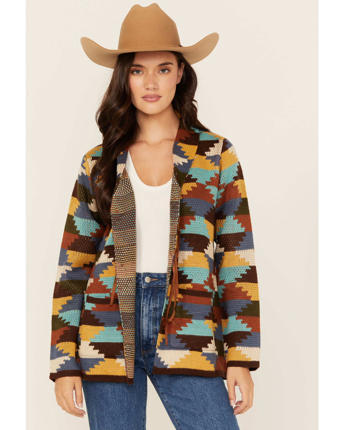 Image #1 - Cotton & Rye Women's Concho Cardigan, Multi, hi-res
