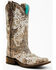 Corral Women's White Embroidery Glow Western Boots - Square Toe, Brown, hi-res