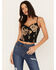 Image #2 - Idyllwind Women's Jessamine Embroidered Smocked Back Crop Top, Black, hi-res