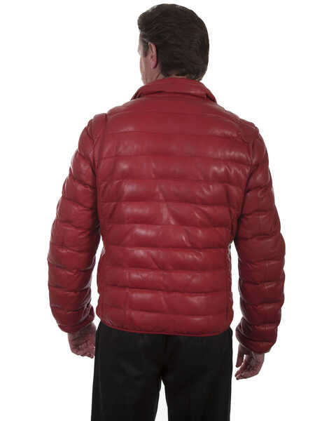 Image #2 - Scully Men's Horizontal Ribbed Leather Jacket, Red, hi-res