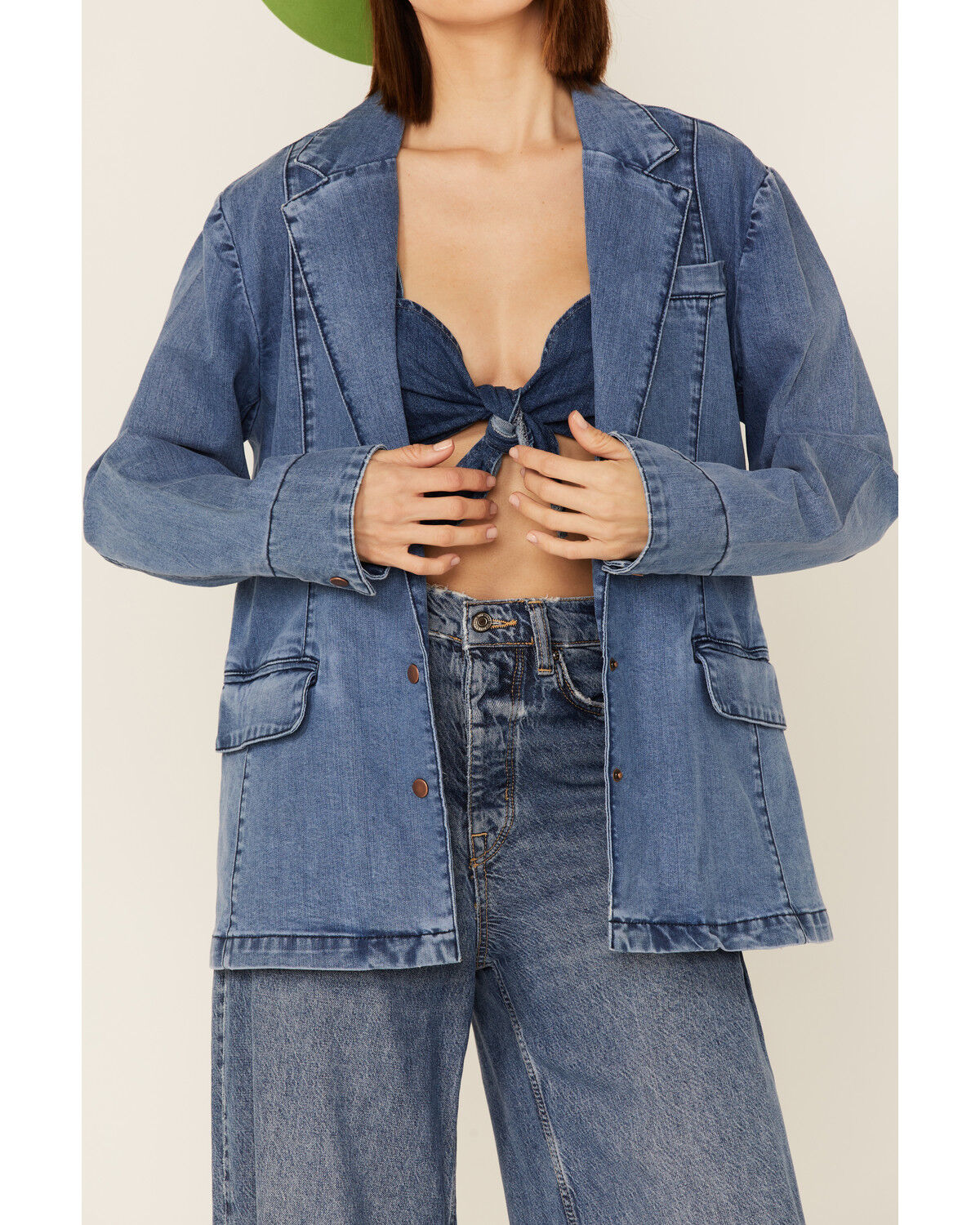 Image #3 - Lola Women's Denim Blazer, Blue, hi-res