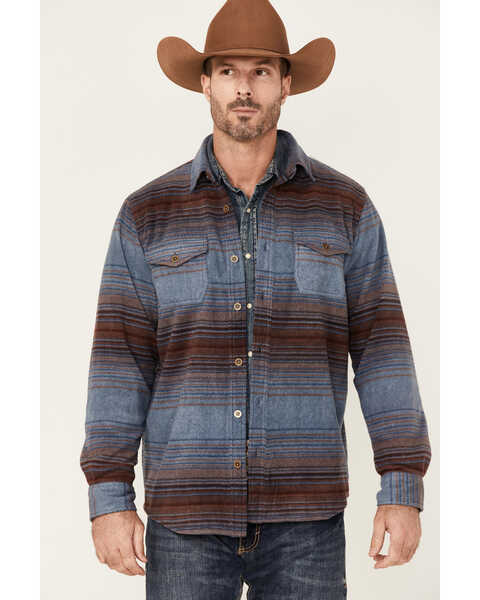 Gibson Men's Multi Baja Horizontal Stripe Long Sleeve Button-Down Western Shirt , Multi, hi-res