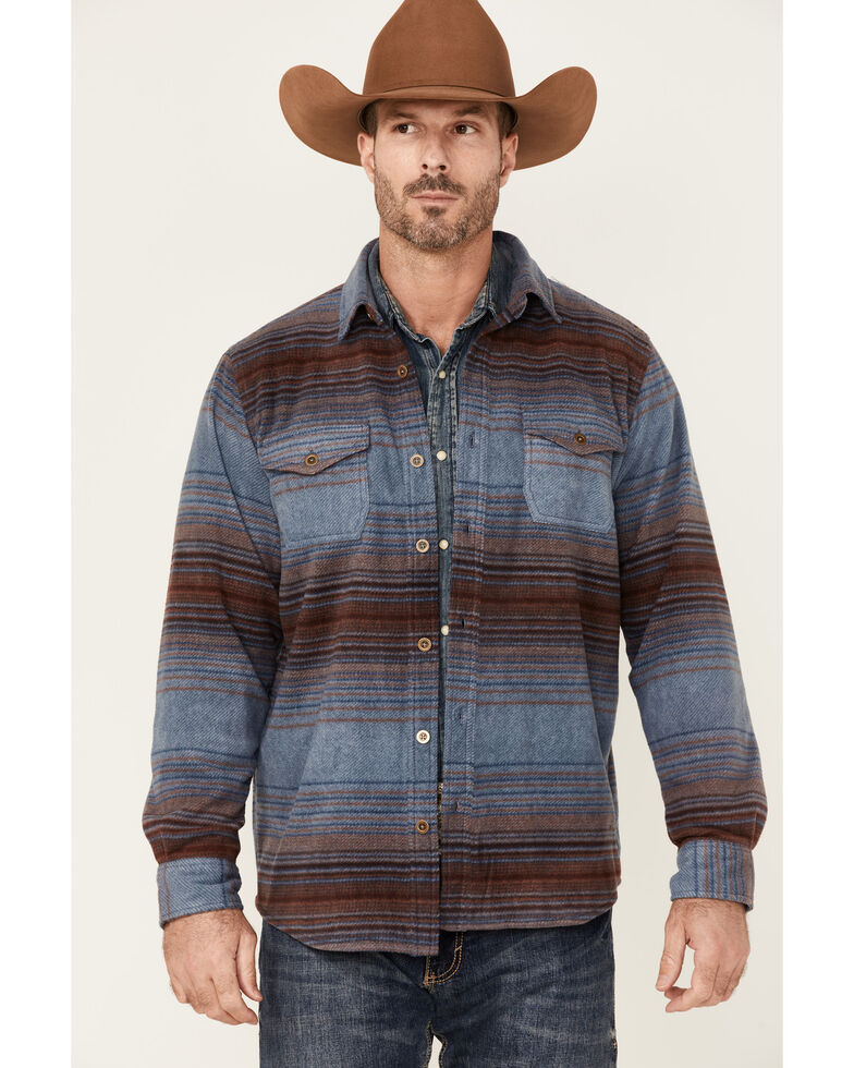 Gibson Men's Multi Baja Horizontal Stripe Long Sleeve Button-Down Western Shirt , Multi, hi-res