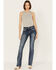 Image #3 - Grace in LA Women's Medium Wash Mid Rise Geo Pocket Stretch Bootcut Jeans, Medium Wash, hi-res