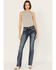 Image #3 - Grace in LA Women's Medium Wash Mid Rise Geo Pocket Stretch Bootcut Jeans , Medium Wash, hi-res