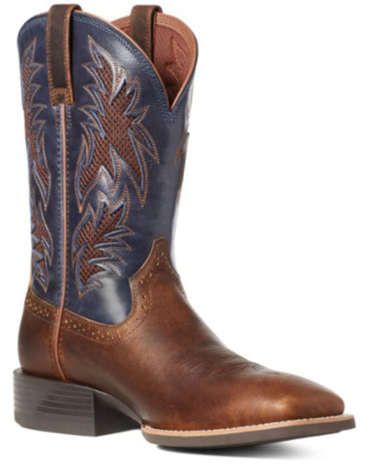 Ariat Men's Sport Cool VentTEK Western Performance Boots - Square Toe, Brown, hi-res