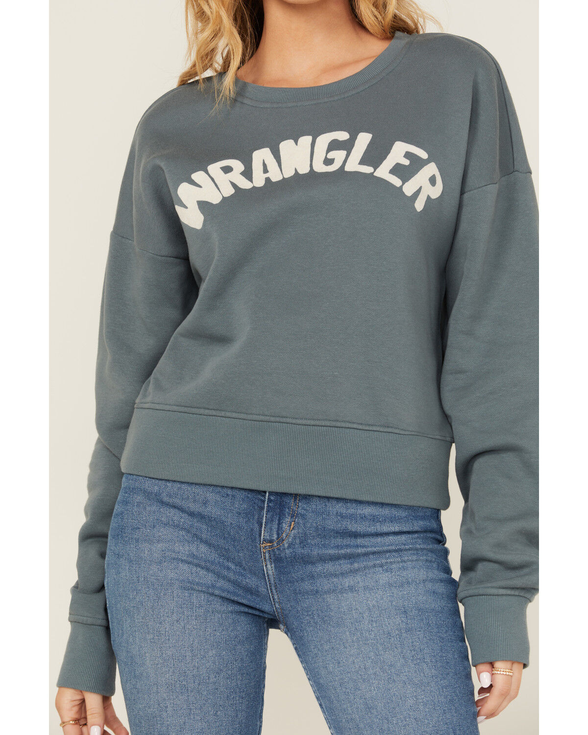 Image #3 - Wrangler Retro Women's Solid Logo Sweatshirt, Blue, hi-res