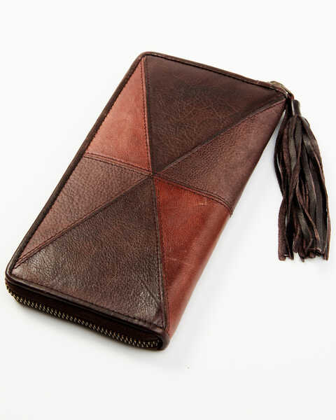 Image #1 - Cleo + Wolf Women's Patchwork Wallet, Distressed Brown, hi-res