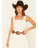 Image #1 - Angel Ranch Women's Brown Scalloped Concho Leather Belt, Brown, hi-res