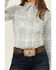 Image #3 - Wrangler Retro Women's Plaid Print Long Sleeve Pearl Snap Western Shirt, Slate, hi-res