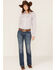 Image #2 - Cinch Women's Geo Print Long Sleeve Button-Down Western Shirt, Pink, hi-res