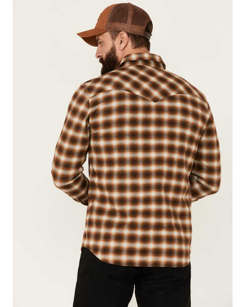 Image #4 - Pendleton Men's Wyatt Small Plaid Long Sleeve Snap Western Shirt , Brown, hi-res