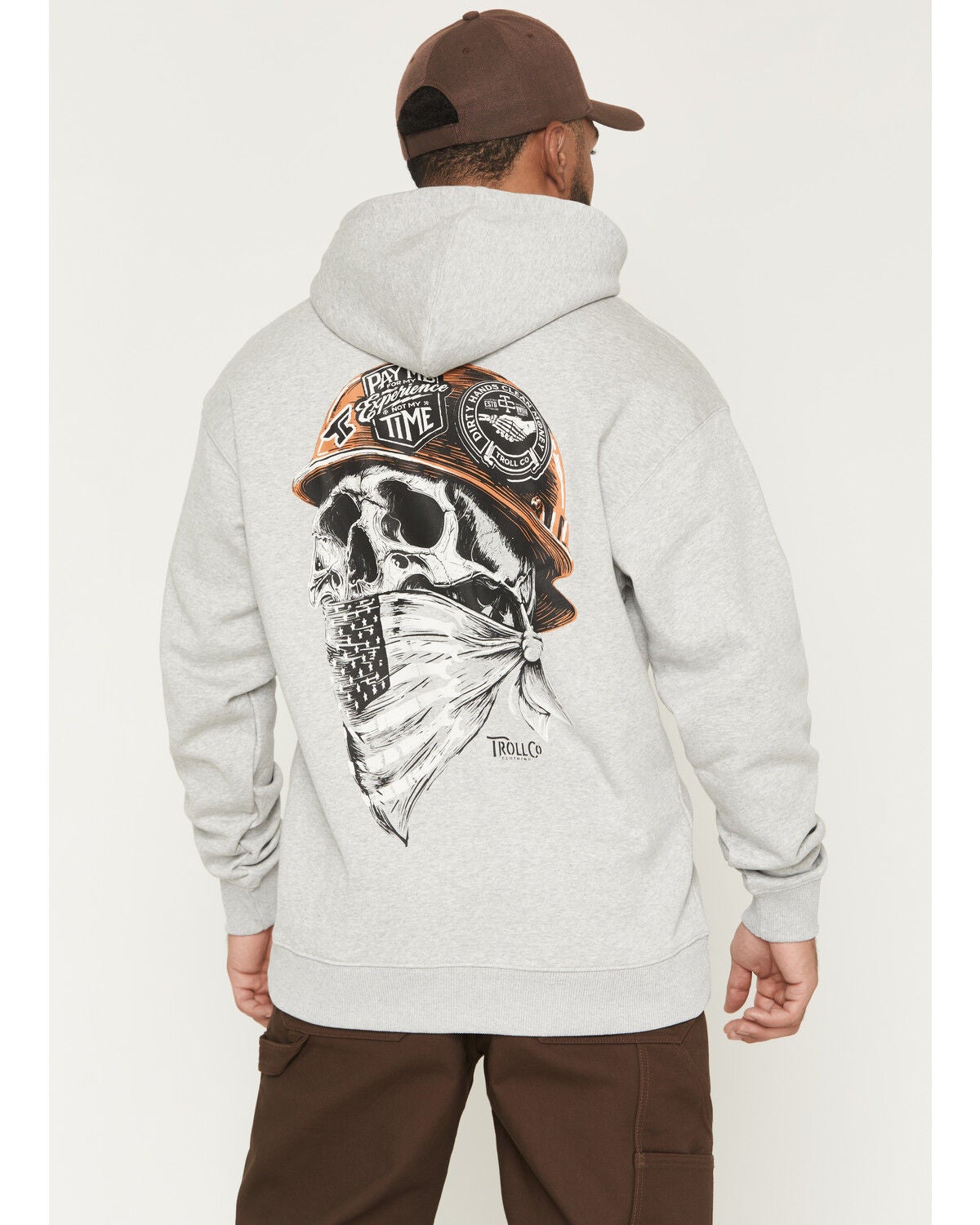 Troll Co Men's Headstrong Hooded Sweatshirt, Heather Grey, hi-res