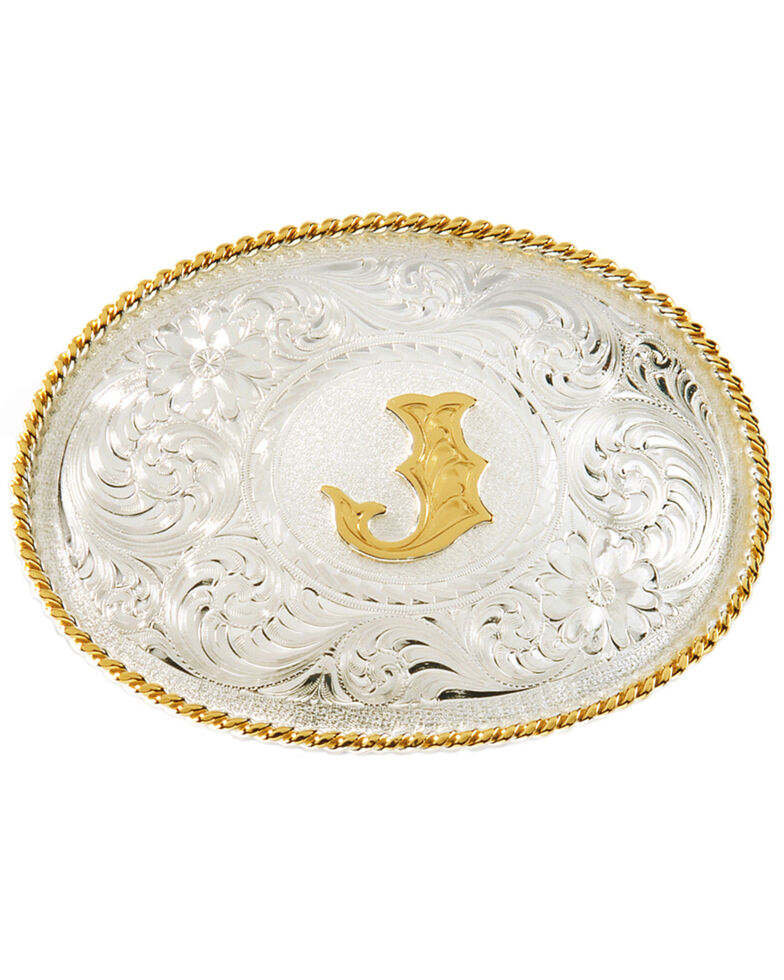 Montana Silversmiths Initial "J" Buckle, Silver, hi-res