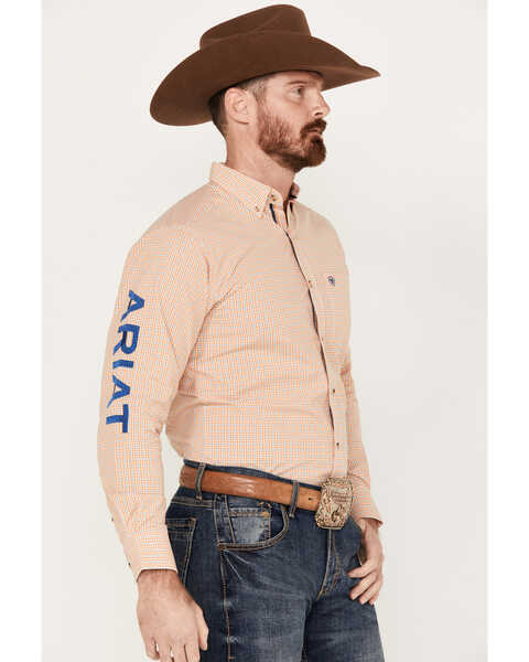 Ariat Men's Pro Series Team Shay Fitted Western Shirt, Orange, hi-res