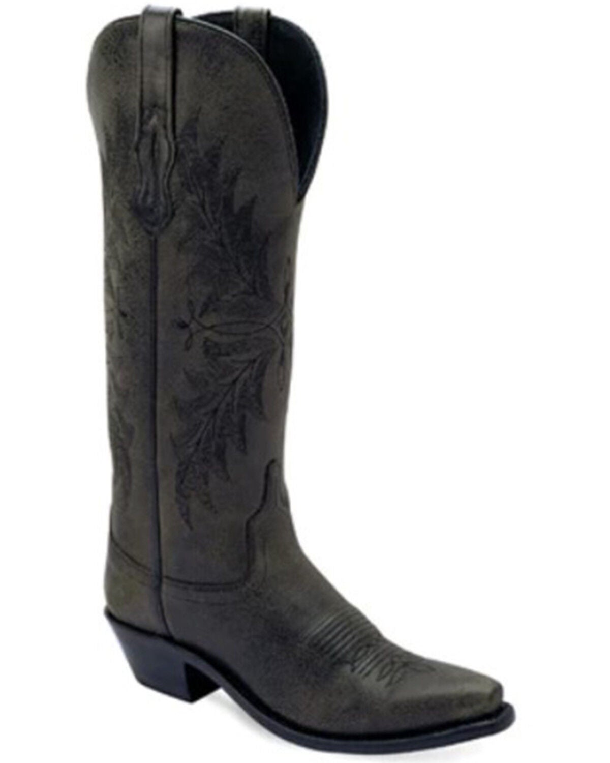 Image #1 - Old West Women's Tall Western Boots - Snip Toe, Black, hi-res