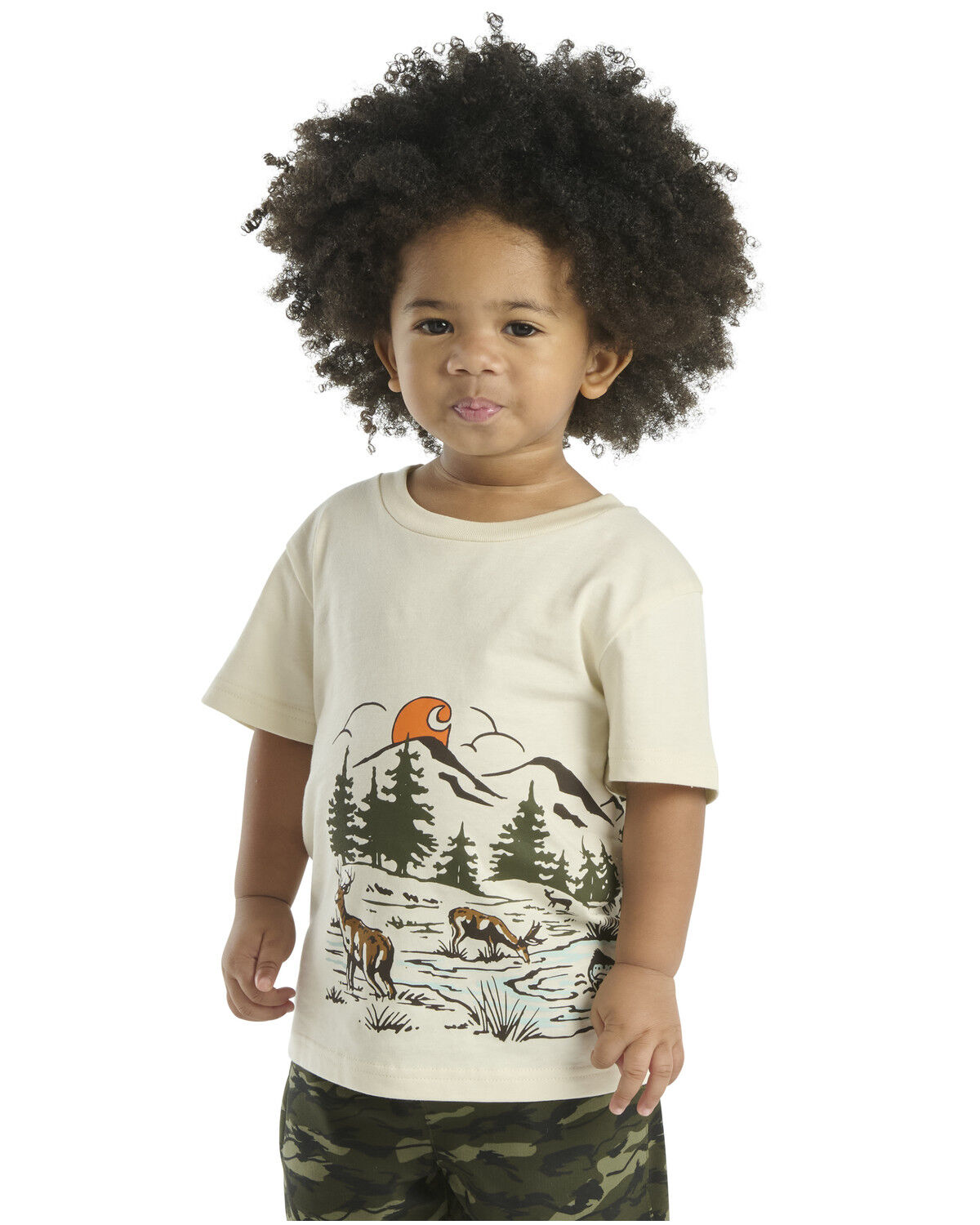 Image #1 - Carhartt Toddler Boys' Scenic Short Sleeve Graphic T-Shirt, Cream, hi-res