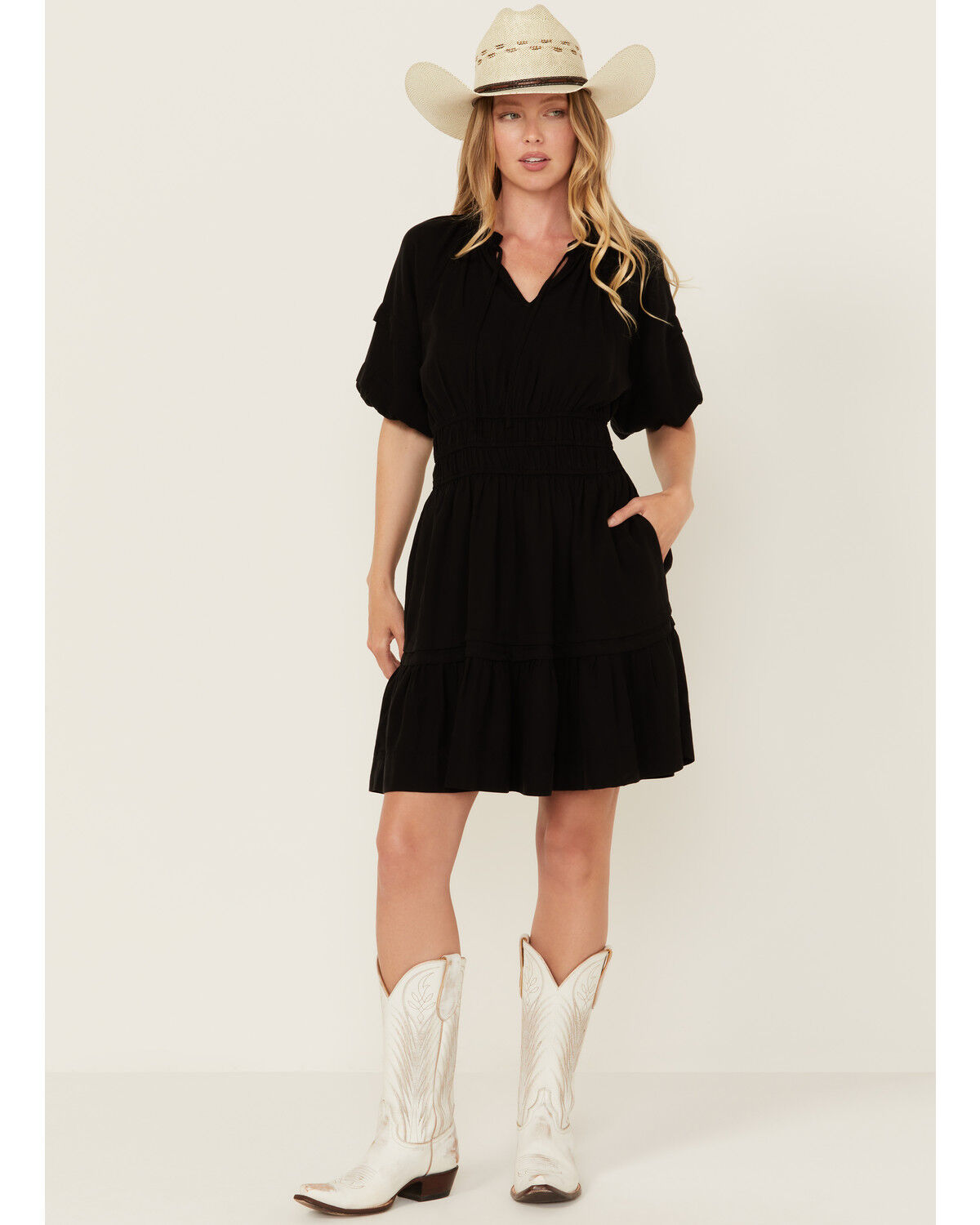Image #1 - Velvet Heart Women's Tencel Short Sleeve Mini Dress, Black, hi-res