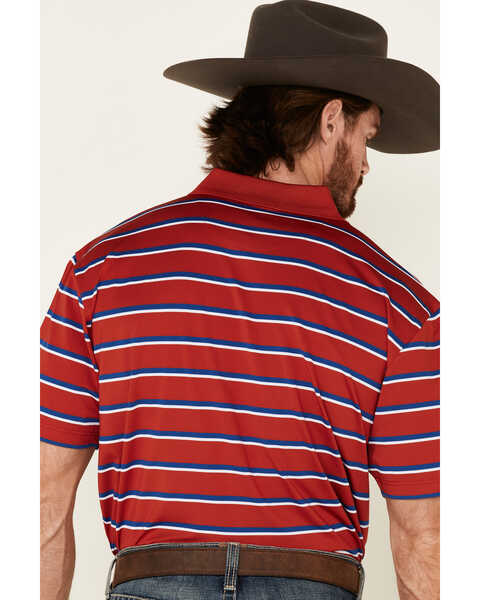 Image #5 - Wrangler 20X Men's Striped Short Sleeve Performance Polo Shirt , Red, hi-res