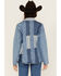 Image #4 - Wrangler x Lainey Wilson Women's Patchwork Denim Blazer, Blue, hi-res