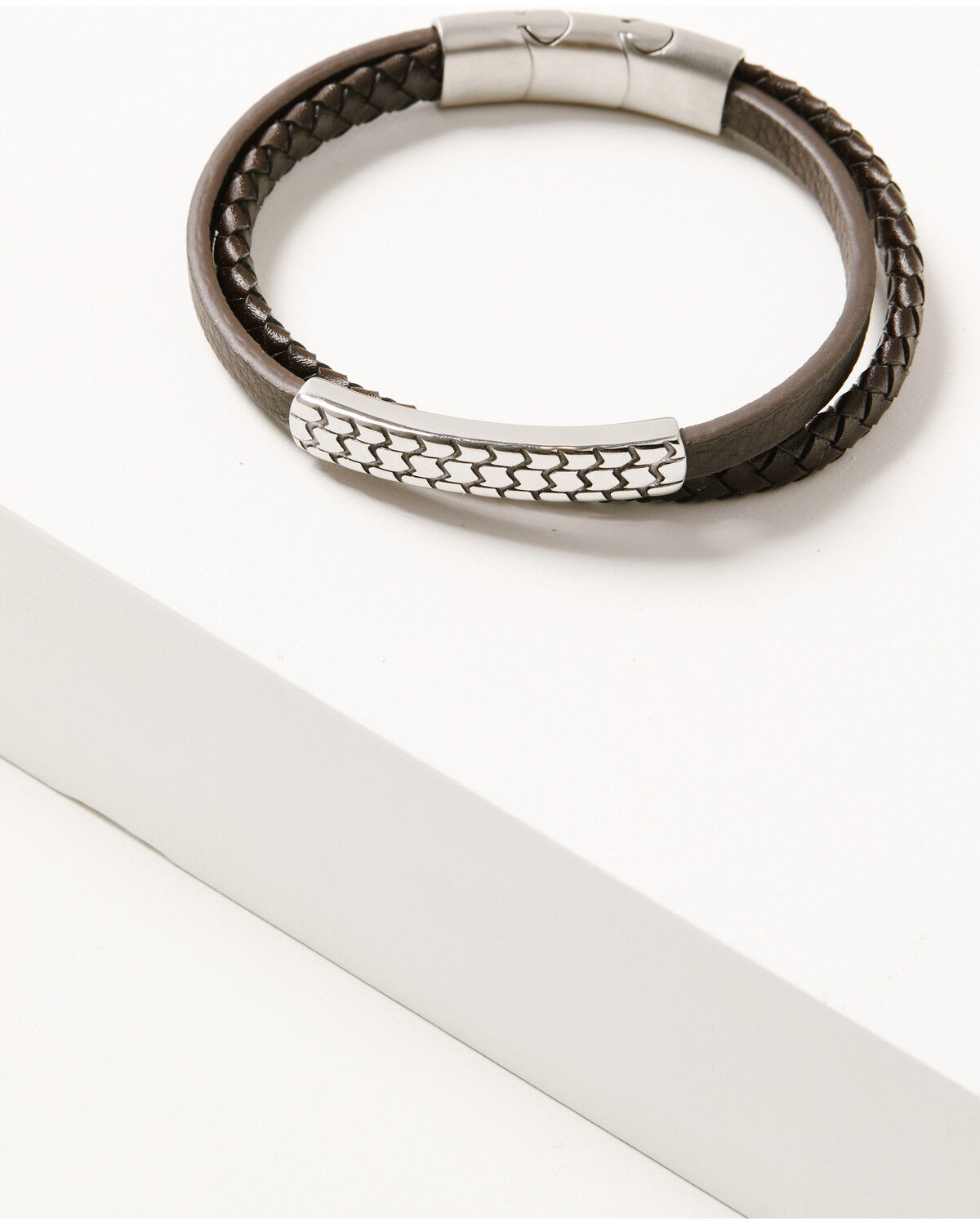 Image #2 - Cody James Men's Adjustable Leather Bracelet, Black, hi-res