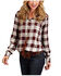 Stetson Women's Brown Plaid Long Sleeve Western Shirt, Brown, hi-res