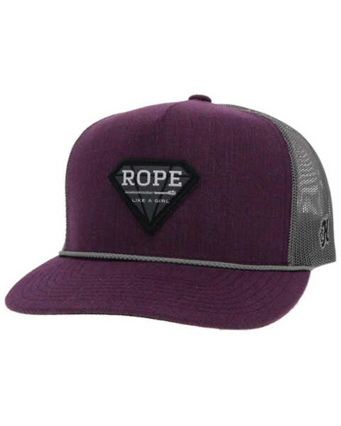 Image #1 - Hooey Women's Rope Like A Girl Patch Trucker Cap, Purple, hi-res