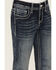 Image #4 - Grace in LA Girls' Medium Wash Longhorn Skull Stretch Bootcut Jeans, Medium Wash, hi-res