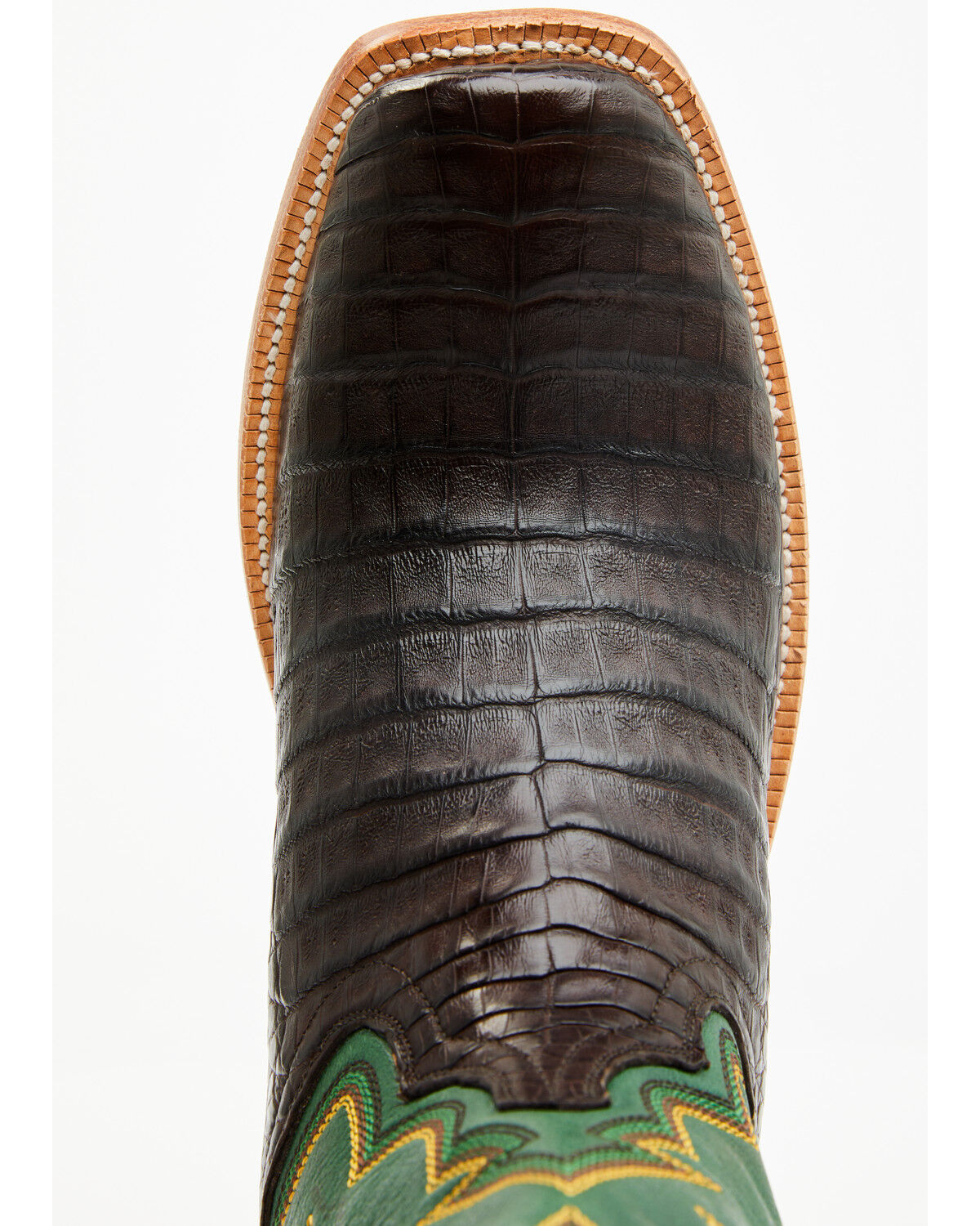 Image #6 - Hyer Men's Spearville Exotic Caiman Western Boots - Square Toe, Black, hi-res