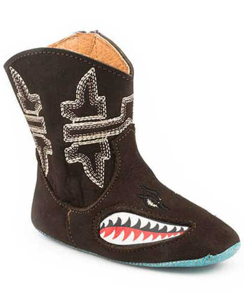 Image #1 - Tin Haul Infant Boys' Shark Boots, Brown, hi-res