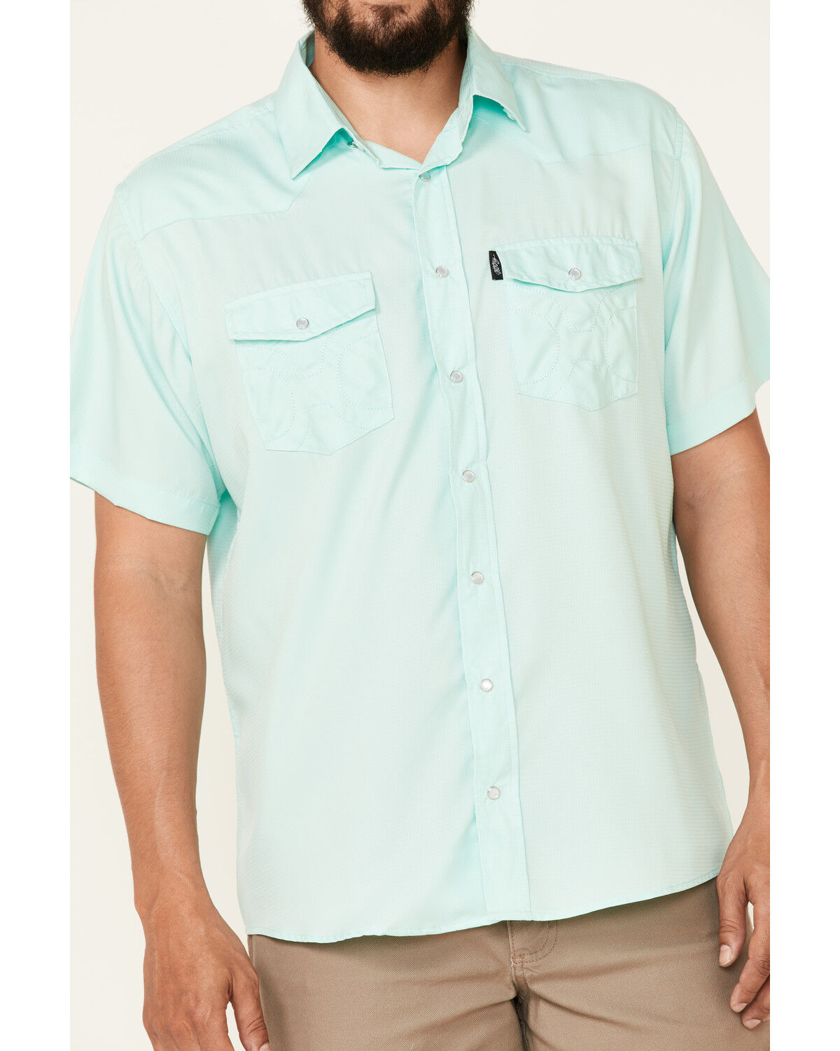 Image #3 - Hooey Men's Habitat Sol Short Sleeve Pearl Snap Western Shirt, Teal, hi-res