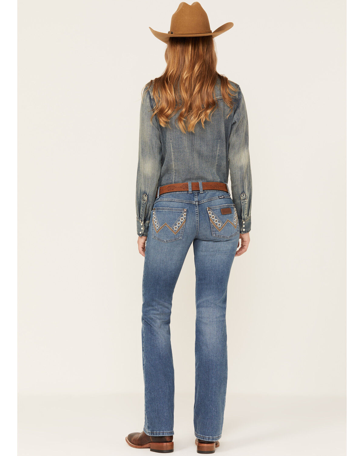 Image #1 - Wrangler Retro Women's Medium Wash Low Cut Sadie Bootcut Jeans, Blue, hi-res