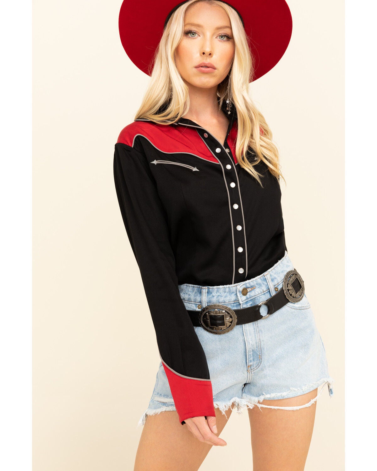 Red Seattle Long Sleeve Western Shirt 