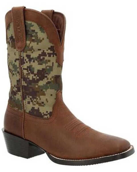 Durango Men's Westward Camo Western Boots - Wide Square Toe, Camouflage, hi-res