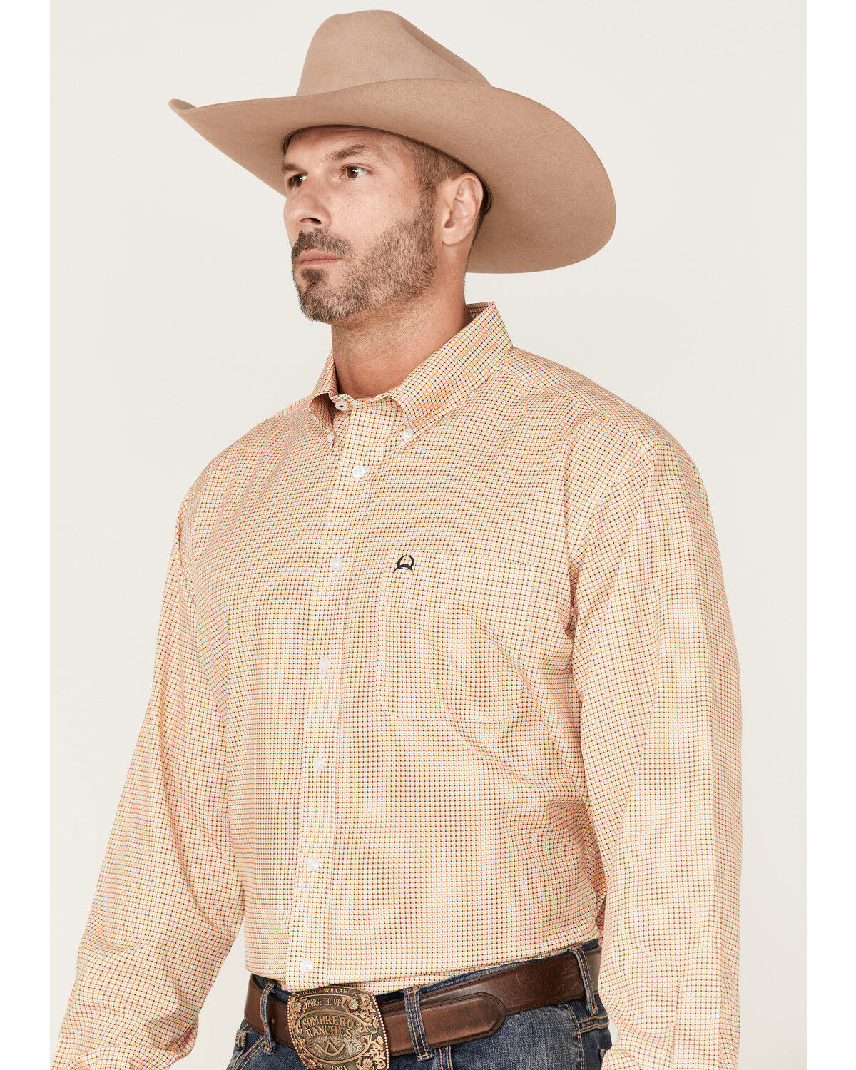 Image #2 - Cinch Men's ARENAFLEX® Small Plaid Long Sleeve Button Down Western Shirt, White, hi-res