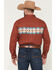 Image #4 - RANK 45&reg; Men's Red Rock Southwestern Border Print Long Sleeve Button-Down Stretch Western Shirt, Chilli, hi-res