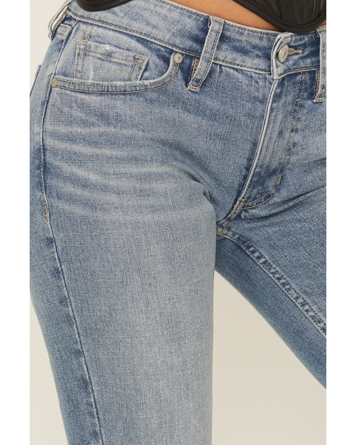 Image #2 - Shyanne Women's Aurora Low Rise Bootcut Stretch Denim Jeans, Medium Wash, hi-res