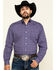 Stetson Men's Classic Medallian Geo Print Long Sleeve Western Shirt , Blue, hi-res