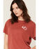 Image #2 - Girl Dangerous Women's Horseshoe Embroidered Short Sleeve Oversized Graphic Tee, Rust Copper, hi-res