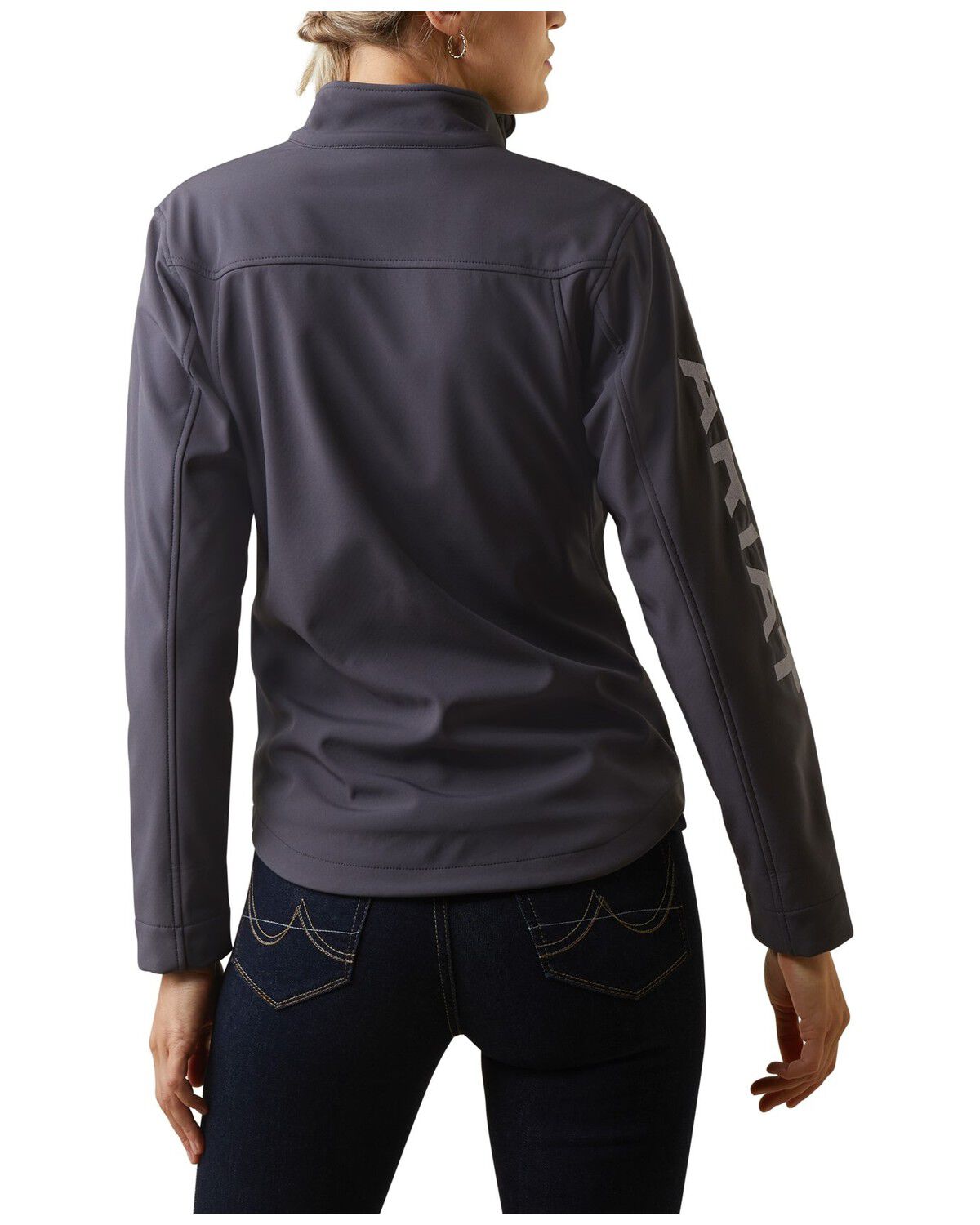 Image #3 - Ariat Women's New Team Softshell Jacket, Grey, hi-res