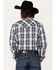 Image #4 - Cody James Men's Trailblazer Plaid Print Long Sleeve Pearl Snap Western Shirt, Blue, hi-res