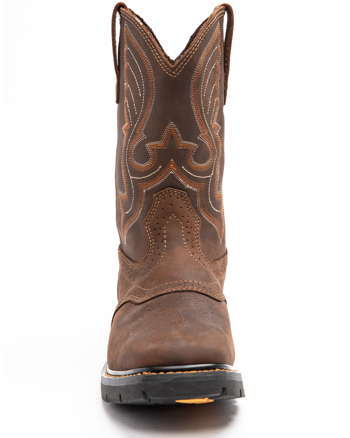 Image #4 - Cody James Men's Mustang Saddle Waterproof Western Work Boots - Soft Toe, Dark Brown, hi-res