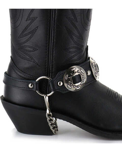 Almax Women's Studded Leather Boot Bracelet, Black, hi-res