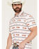 Image #2 - Rock & Roll Denim Men's Southwestern Striped Print Short Sleeve Button-Down Stretch Polo Shirt, Natural, hi-res
