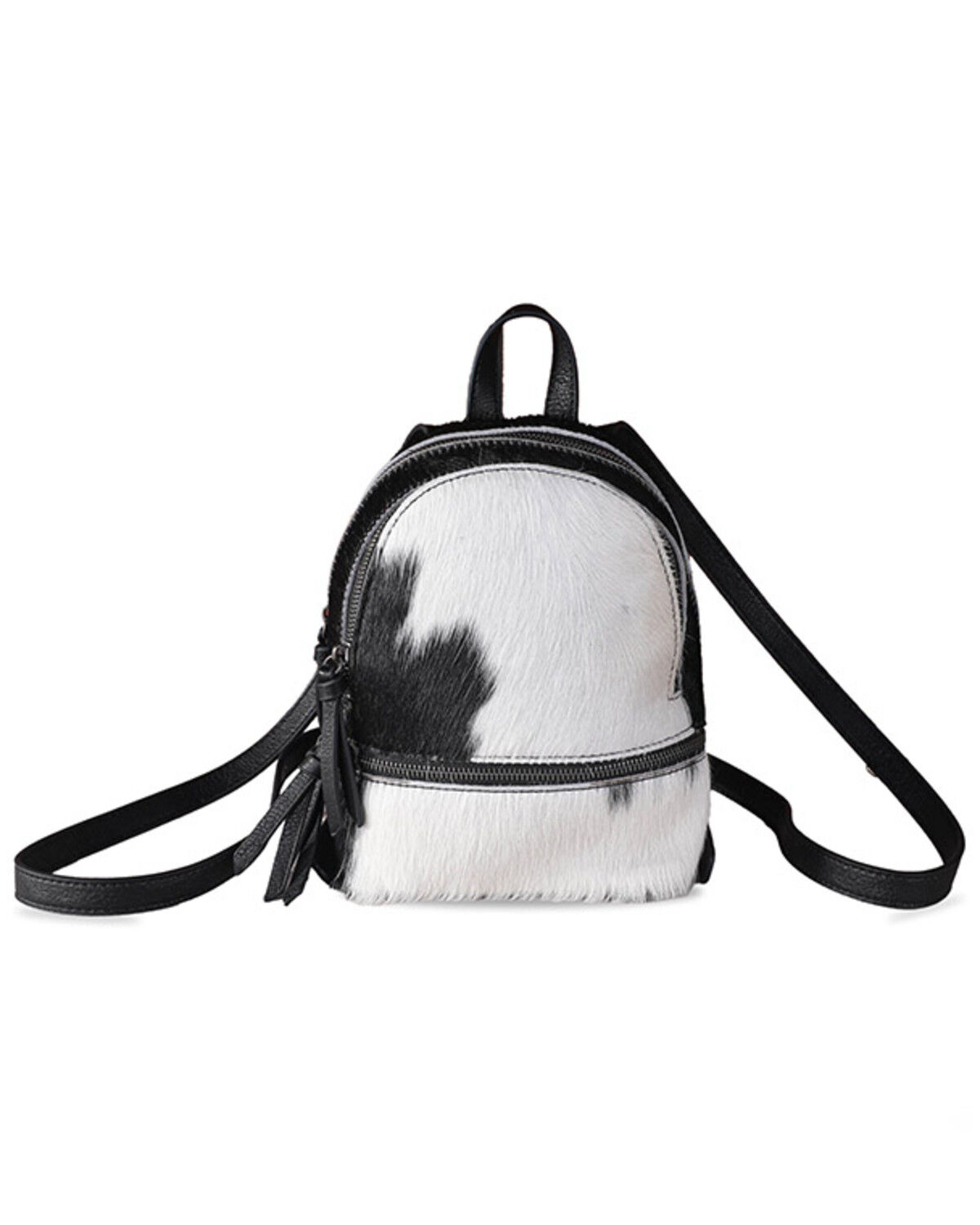 Image #1 - Trinity Ranch Women's Hairon Cowhide Mini Backpack, Black, hi-res