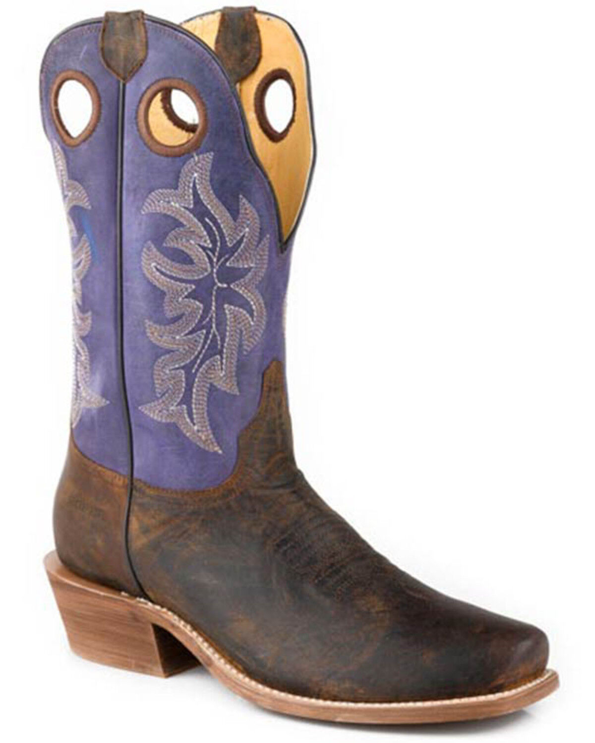 Image #1 - Roper Men's Ride 'Em Bullrider Western Boots - Square Toe, Brown, hi-res